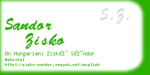 sandor zisko business card